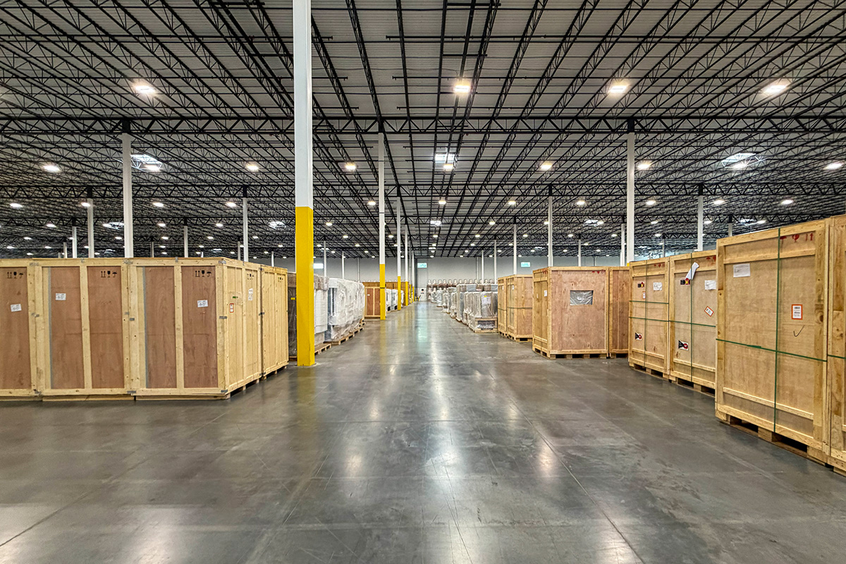 Photo of clean and organized warehouse interior